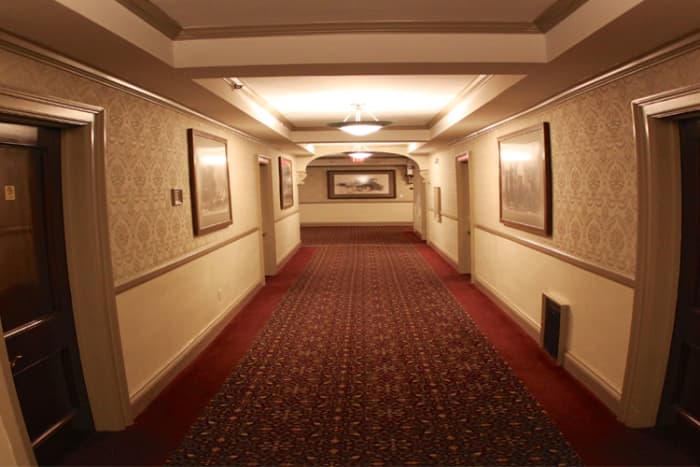 The hallways of Stanley Hotel, which were silent and empty on the night Stephen King occupied the establishment.