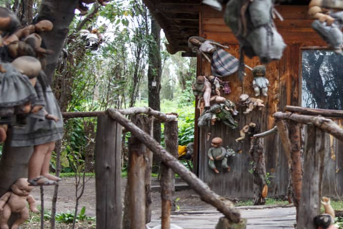 Don Julian Santana became obsessed with collecting discarded dolls, to the point where intricate patterns of dolls covered the island.