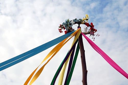 The Maypole at Beltane, the Wiccan Sabbat, is a giant phallic symbol. The wreath and the Earth it's plunged into are yonic symbols. Beltane is one of our three annual fertility festivals.