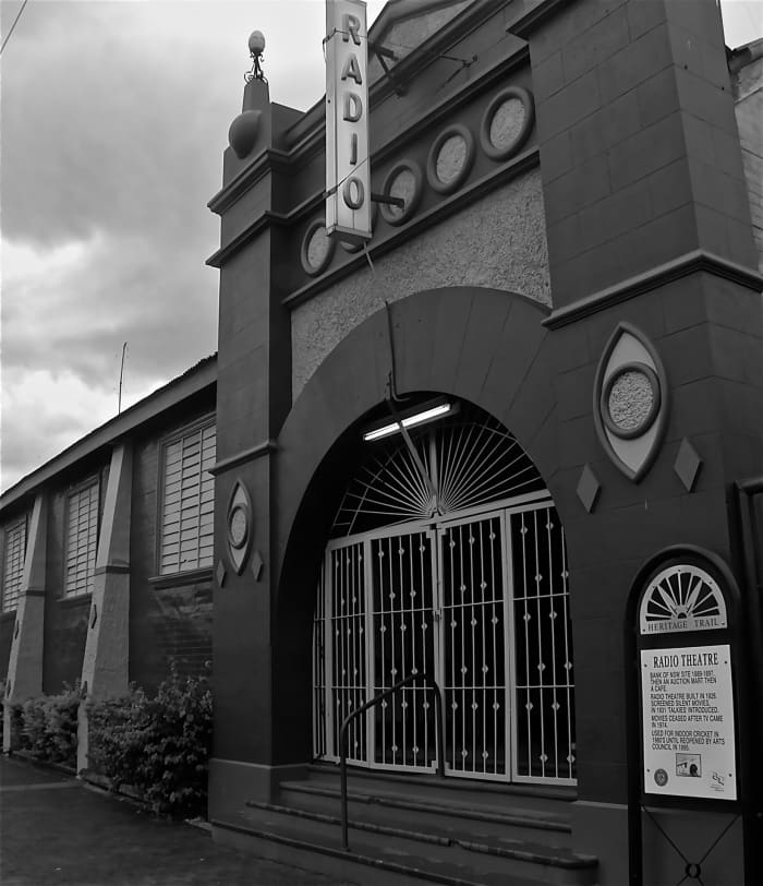 Radio Cinema, Barcaldine NSW, originally built in 1926 to show silent films. Image by Jane Bovary.