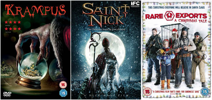 L-R: "Krampus" (2015), "Saint Nick" aka "Sint" (2010), "Rare Exports: A Christmas Tale" (2010)