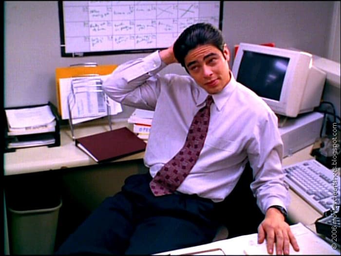 Guy replaces Rex, played by a youthful Benicio del Toro, when he moves on to a vice president position.