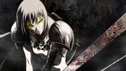 In the Claymore anime, the claymores or "silver-eyed" witches have eyes that change color when they use their mysterious magical energy in battle.