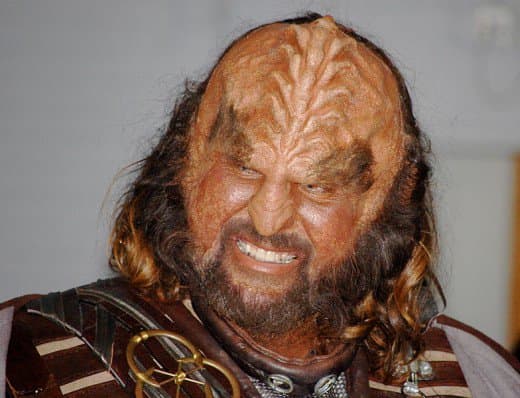 Sha Ka Ree and the Klingon! Sean Connery came very close to playing a Klingon in one of the Star Trek movies.