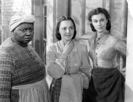 Hattie McDaniel (Mammy), Olivia de Havilland (Melanie) and Vivien Leigh (Scarlett) in Gone with the Wind.