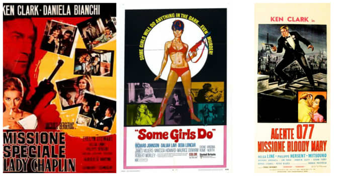 More posters: "Special Mission Lady Chaplin" (1966), "Some Girls Do" (1969) and "Mission Bloody Mary" (1965)