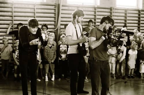 Vincent Moon and crew prepping for the filming of their documentary An Island about local band Efterklang on the small Baltic island of Als.