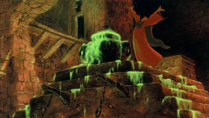 The Black Cauldron (1985) was the first Disney theatrical feature to receive a PG rating instead of a G rating. It almost received a PG-13 rating, but was edited twice to cut several of the darker scenes.