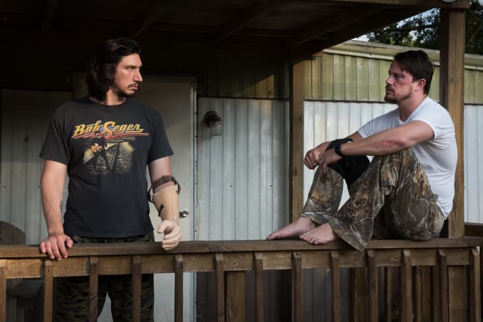 Adam Driver and Channing Tatum as Clyde and Jimmy Logan in "Logan Lucky."