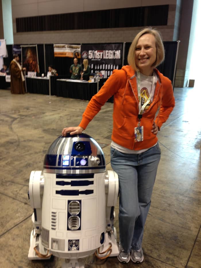 Here I am with Star Wars' R2-D2, at the Chicago Comic & Entertainment Expo (C2E2). A robot we definitely all want in real life.