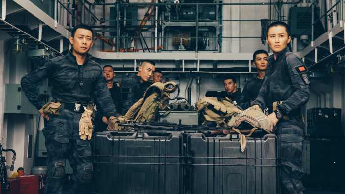 Luxia Jiang, Yi Zhang, Fang Yin, Jiang Du, Jiahao Guo, Yutian Wang, and Henry Prince Mak in, "Operation Red Sea."
