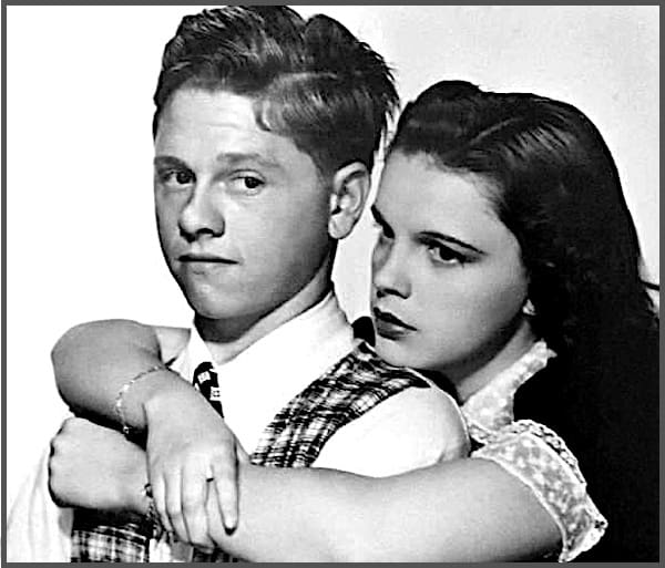 Judy Garland and Mickey Rooney teamed up for a number of memorable movies, typically playing boyfriend and girlfriend.