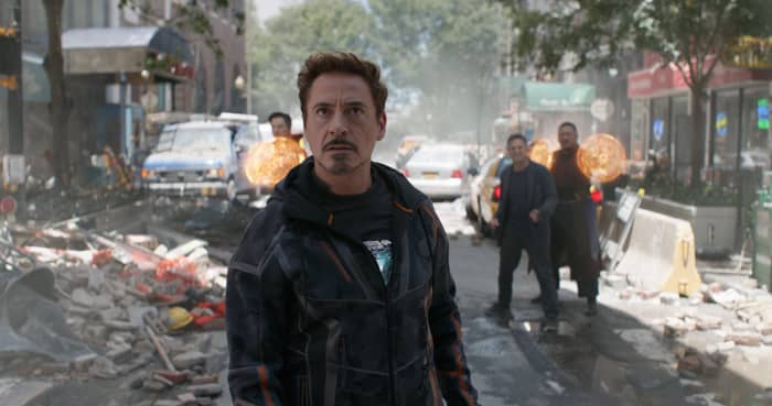Benedict Cumberbatch, Robert Downey Jr, Mark Ruffalo, and Benedict Wong as Dr. Strange, Tony Stark, Bruce Banner, and Wong in, "Avengers: Infinity War."