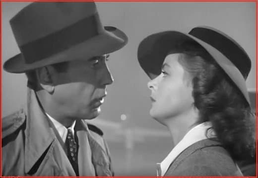 Humphrey Bogart and Ingrid Bergman. Bogie was nominated for a Best Actor Oscar for his role as Rick, but lost to Paul Lukas who starred in Watch on the Rhine. Casablanca, however, did win for Best Picture.