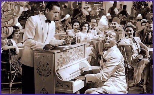 Humphrey Bogart didn't like for Sam to play "As Time Goes By" in the movie Casablanca. Today it ranks as one of Hollywood's most beloved songs.