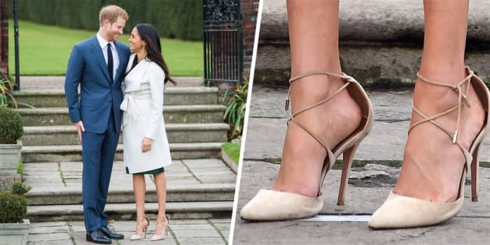 These are the oversized shoes Meghan Markle wore November 2017 when she and Prince Harry announced their engagement.