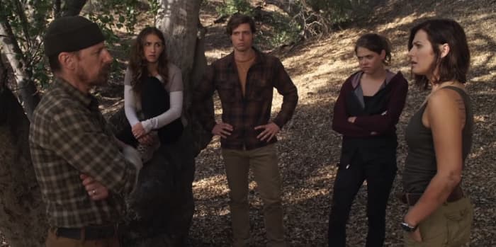 Look out there's a virus about. Talbot (Lew Temple) Tells the group something's amiss in the woods.