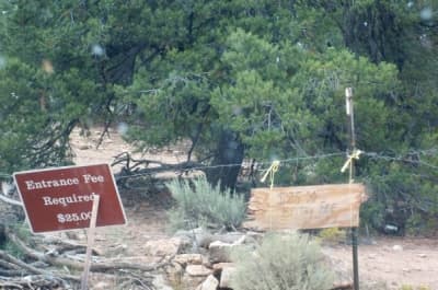 The gate between National Forest and the Havasupai Reservation, which you pass thru for 1.8 miles en route to the trailhead