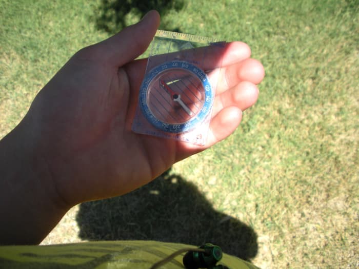 Note the start bearing my grandson chose was 52 degrees. You can see where this lines up with the direction of travel arrow.