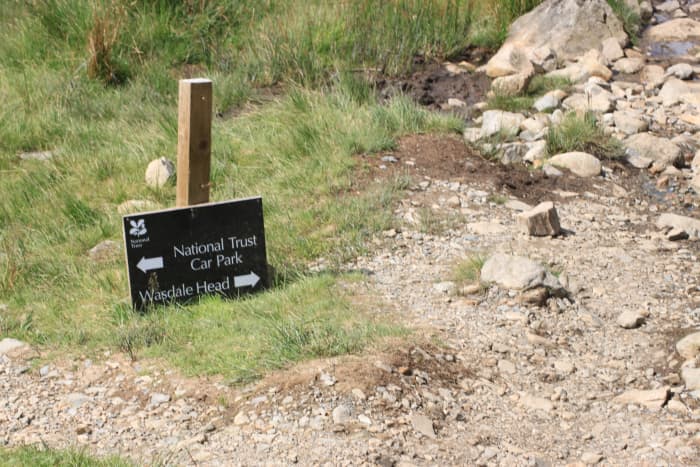 Follow the signs for Wasdale National Trust Car Park (If that's where you parked!)