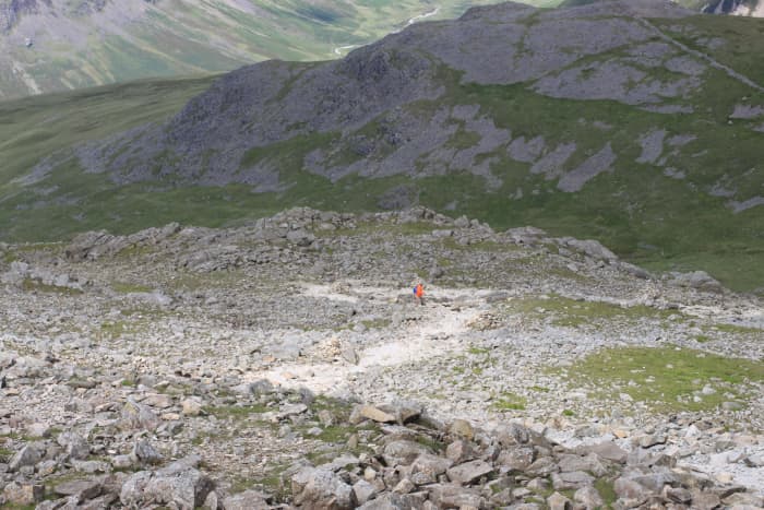 Head down the path back towards Wast Water Follow the cairns as these denominate the main trail.