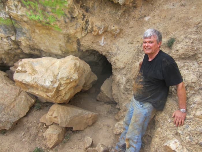 Me, dirty and tired after exiting Peppersauce Cave through the small passage to my right.