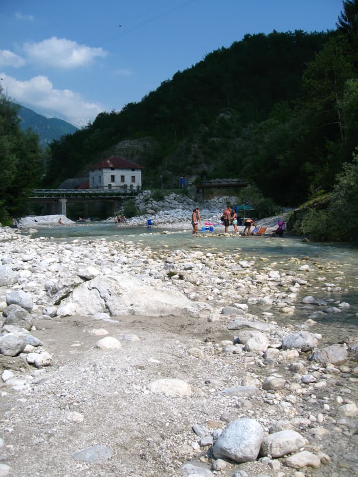 Nearby, on the way to Resia, the Tagliamento river becomes a wonderful cool beach, where you can rest and chill.