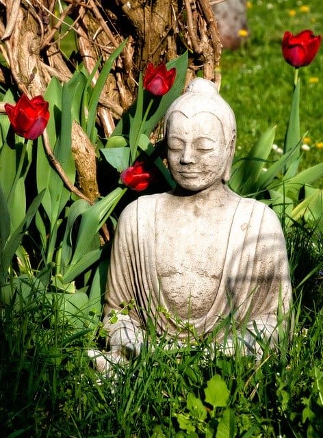 Statue of Buddha. Buddhists do not usually worship gods, rather they believe that spiritual enlightenment lies within.