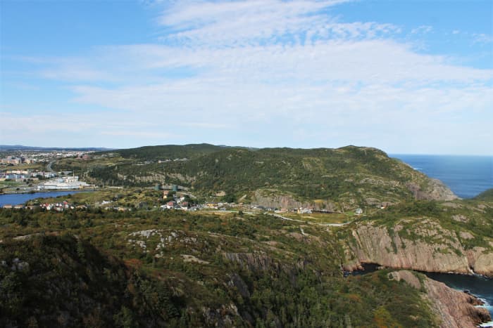 Panoramic View of the East End of St. John's, Quidi Vidi Village, and the Newfoundland Coastline, from the Ladies Lookout Trail.