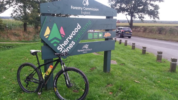 The Entrance to Sherwood Pines Forest Park and MTB Trail Centre at Kings Clipstone within Sherwood Forest