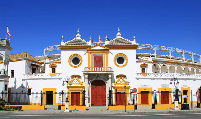 The Plaza de Toros de la Real Maestranza de Caballeria is located in Seville, Spain and is the country's oldest bullring. Construction of the historic building began in 1749.