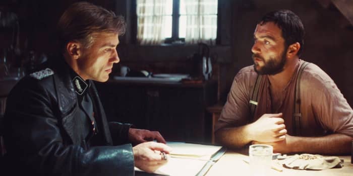 No win situation: SS officer, Hans Landu, forces a French farmer between saving his family and a Jewish family he is hiding beneath the floor, in Inglorious Bastards