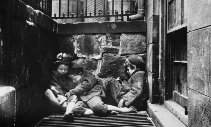 These three children trying to keep warm in 19th century Manhattan represents what many immigrants feared. It was a struggle to survive and allowing another group to succeed could mean this fate for who lost out. It was a very real concern.