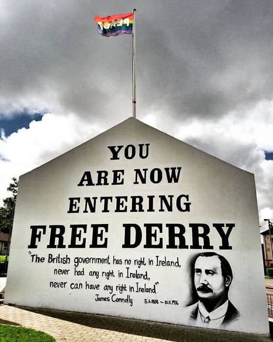 Free Derry Corner and it's message became a symbol of anti-imperialist resistance following the Battle of the Bogside.