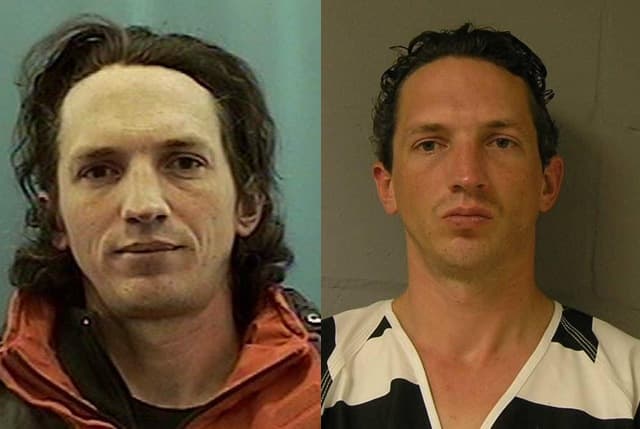 Israel Keyes' drivers license photo and mugshot following his arrest for the murder of Samantha Koenig.