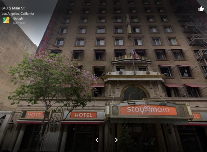 A street view of the hotel after it's brand shift to "Stay on Main"