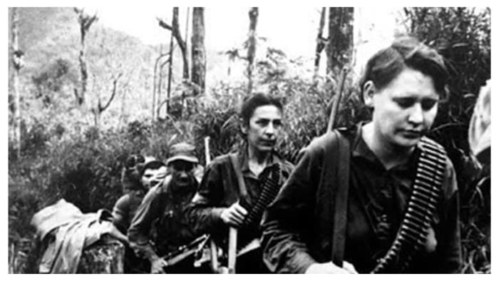 Celia Sanchez - second from front became the de-facto second in command after Fidel Castro in Cuba.