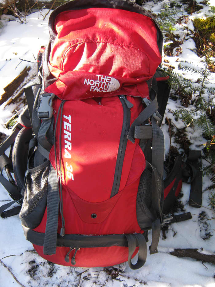 The Terra 35 works great as a winter day pack with plenty of room for layers, essentials, and climbing tools.