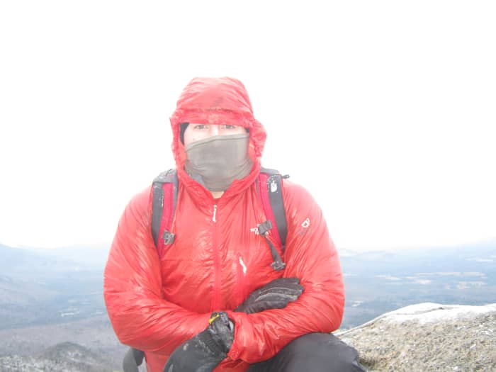 The Verto jacket is a fantastic layering piece for alpine ascents. Notice how unobtrusive the North Face and Summit series logo is with mountains in the background.