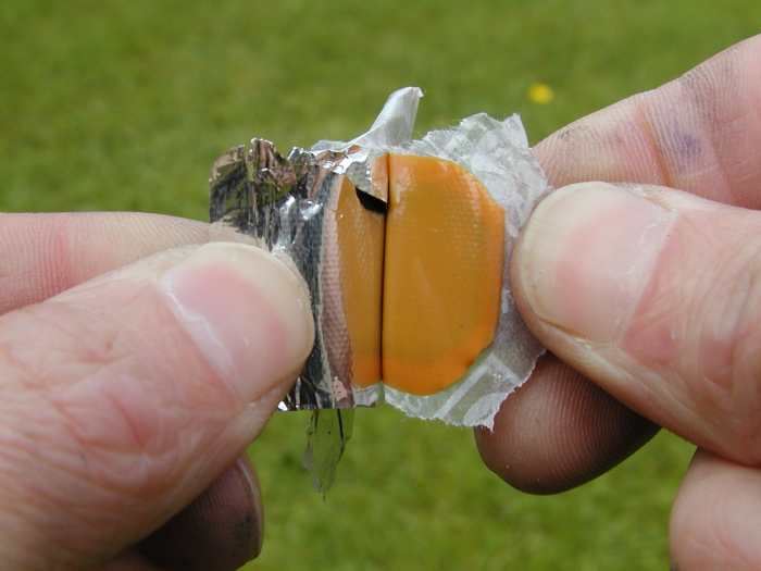 Remove the backing foil from the patch. Try not to touch the surface or get dirt on it