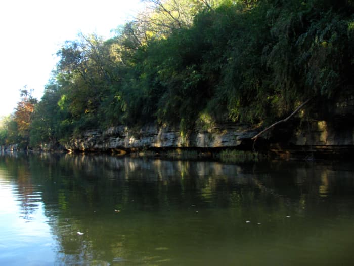Long stretches of calm water make for constant but easy paddling while traversing the Duck River.