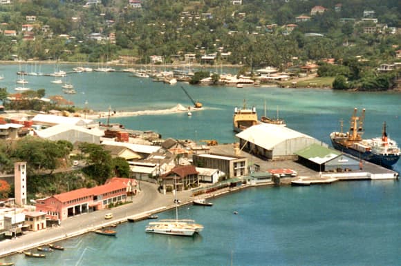Turns out the water was OK for me in St. George's, Grenada, where I was a Peace Corps volunteer for two years. This is the harbour near where I worked. Grenada, 1985.