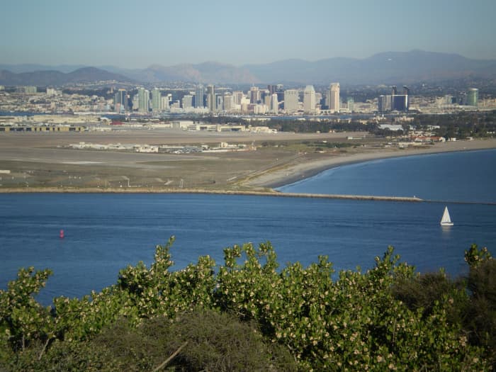 Looking towards San Diego from Cabrillo National Monument. Cuyamaca Peak is barely visible in upper right.