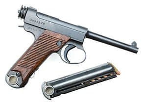 The Nambu Pistol that inspired the Ruger Standard, the Mark II's papa. So in a way, this Nambu pistol is the Mark II's Grandfather. (I guess that makes the Luger it's great grandfather!)
