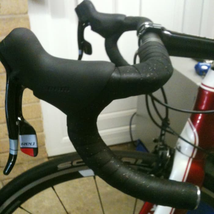 Black bar tape offers a stylish, relatively maintenance free option long term. (Featured on a Planet X RT 57 with Sram Red)