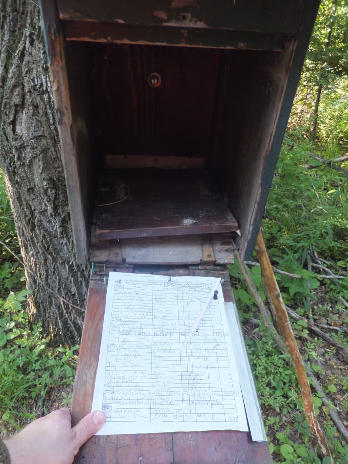 Signing in at Deerlick Preserve gives The Nature Conservancy an idea of how many people hike in this unique area.