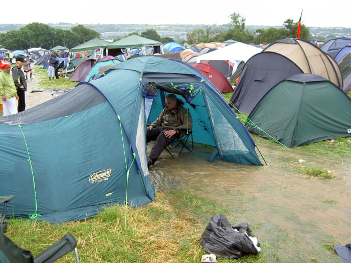 Don't set up your tent in places where heavy rains could result in streams. Even the best waterproof tents won't be able to withstand the challenge.