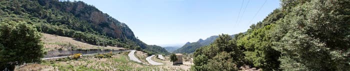 The top of the Coll de Soller from the south. Exposed and a sun trap meaning temperatures are often magnified for additional difficulty
