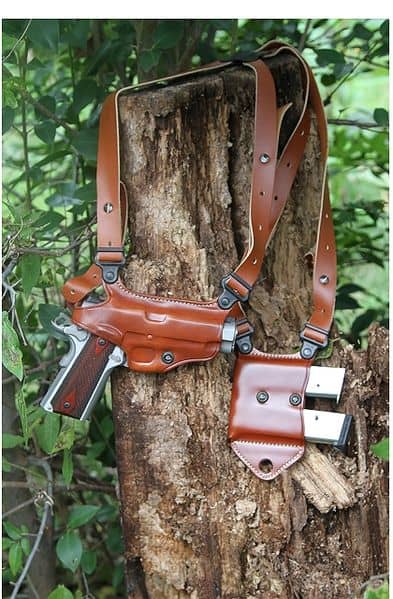 Modern holsters, such as this Galco Miami Classic, can comfortably carry a full or mid-sized handgun and extra ammo all day.