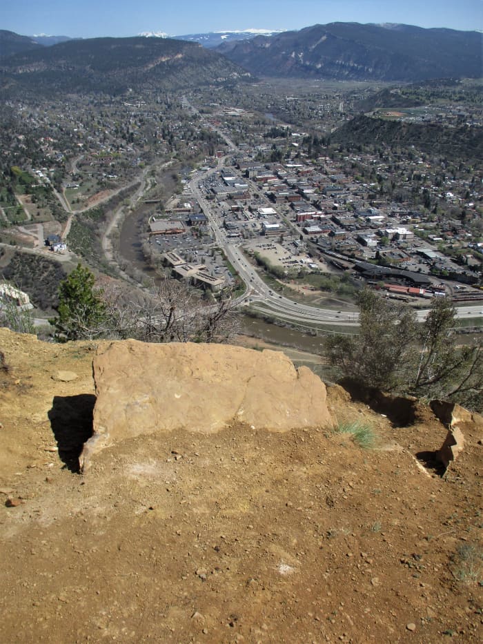 From the summit of Smelter Mountain, the ambitious hiker can look right down into Durango, Colorado.